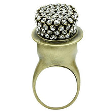 Load image into Gallery viewer, 3W013 - Antique Copper White Metal Ring with Top Grade Crystal  in Clear