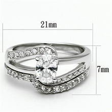 Load image into Gallery viewer, 3W022 - Rhodium Brass Ring with AAA Grade CZ  in Clear