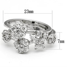 Load image into Gallery viewer, 3W026 - Rhodium Brass Ring with AAA Grade CZ  in Clear