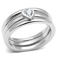Load image into Gallery viewer, 3W027 - Rhodium Brass Ring with AAA Grade CZ  in Clear