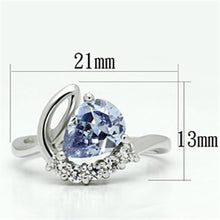 Load image into Gallery viewer, 3W030 - Rhodium Brass Ring with AAA Grade CZ  in Light Amethyst