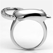 Load image into Gallery viewer, 3W032 - Rhodium Brass Ring with Top Grade Crystal  in Clear