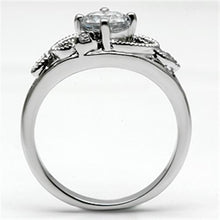 Load image into Gallery viewer, 3W034 - Rhodium Brass Ring with AAA Grade CZ  in Clear