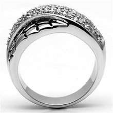 Load image into Gallery viewer, 3W037 - Rhodium Brass Ring with AAA Grade CZ  in Clear