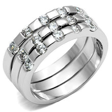 Load image into Gallery viewer, 3W038 - Rhodium Brass Ring with AAA Grade CZ  in Clear