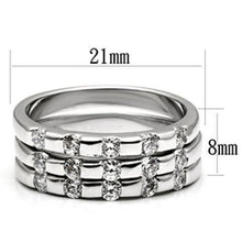 Load image into Gallery viewer, 3W038 - Rhodium Brass Ring with AAA Grade CZ  in Clear