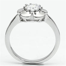 Load image into Gallery viewer, 3W041 - Rhodium Brass Ring with AAA Grade CZ  in Clear