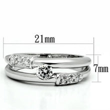 Load image into Gallery viewer, 3W049 - Rhodium Brass Ring with AAA Grade CZ  in Clear