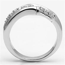 Load image into Gallery viewer, 3W049 - Rhodium Brass Ring with AAA Grade CZ  in Clear