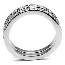 Load image into Gallery viewer, 3W053 - Rhodium Brass Ring with Top Grade Crystal  in Clear