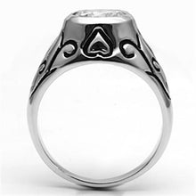 Load image into Gallery viewer, 3W057 - Rhodium Brass Ring with AAA Grade CZ  in Clear