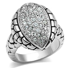 Load image into Gallery viewer, 3W058 - Rhodium Brass Ring with Top Grade Crystal  in Clear