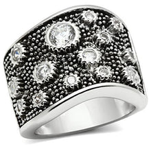 Load image into Gallery viewer, 3W059 - Rhodium Brass Ring with AAA Grade CZ  in Clear