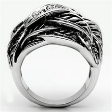 Load image into Gallery viewer, 3W063 - Rhodium Brass Ring with Top Grade Crystal  in Clear