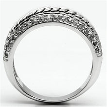 Load image into Gallery viewer, 3W065 - Rhodium Brass Ring with AAA Grade CZ  in Clear