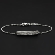 Load image into Gallery viewer, 3W068 - Rhodium Brass Bracelet with AAA Grade CZ  in Clear