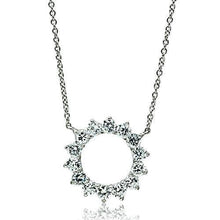 Load image into Gallery viewer, 3W072 Rhodium Brass Necklace with AAA Grade CZ in Clear