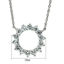 Load image into Gallery viewer, 3W072 Rhodium Brass Necklace with AAA Grade CZ in Clear