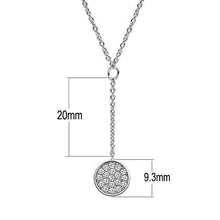 Load image into Gallery viewer, 3W077 - Rhodium Brass Necklace with AAA Grade CZ  in Clear