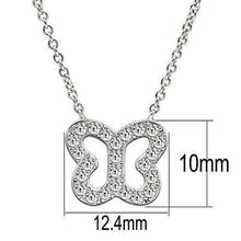 Load image into Gallery viewer, 3W078 - Rhodium Brass Necklace with AAA Grade CZ  in Clear