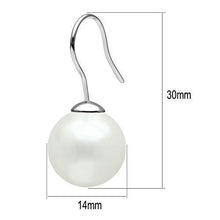 Load image into Gallery viewer, 3W087 - Rhodium Brass Earrings with Synthetic Pearl in White