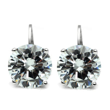 Load image into Gallery viewer, 3W090 - Rhodium Brass Earrings with AAA Grade CZ  in Clear