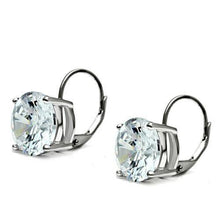 Load image into Gallery viewer, 3W090 - Rhodium Brass Earrings with AAA Grade CZ  in Clear