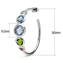 Load image into Gallery viewer, 3W098 - Rhodium Brass Earrings with AAA Grade CZ  in Multi Color