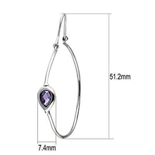 Load image into Gallery viewer, 3W099 - Rhodium Brass Earrings with AAA Grade CZ  in Amethyst