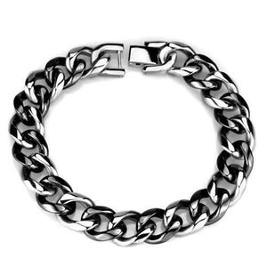 3W1000 - High polished (no plating) Stainless Steel Bracelet with Ceramic  in Jet