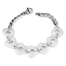 Load image into Gallery viewer, 3W1006 - High polished (no plating) Stainless Steel Bracelet with Ceramic  in White