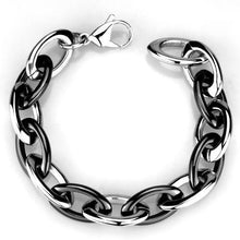 Load image into Gallery viewer, 3W1009 - High polished (no plating) Stainless Steel Bracelet with Ceramic  in Jet