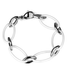 Load image into Gallery viewer, 3W1014 - High polished (no plating) Stainless Steel Bracelet with Ceramic  in White
