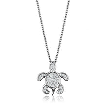Load image into Gallery viewer, 3W1025 - Rhodium Brass Chain Pendant with AAA Grade CZ  in Clear