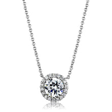 Load image into Gallery viewer, 3W1027 - Rhodium Brass Chain Pendant with AAA Grade CZ  in Clear