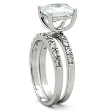 Load image into Gallery viewer, 3W102 - Rhodium Brass Ring with AAA Grade CZ  in Clear