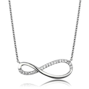3W1033 - Rhodium Brass Chain Pendant with AAA Grade CZ  in Clear