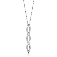 Load image into Gallery viewer, 3W1039 - Rhodium Brass Chain Pendant with AAA Grade CZ  in Clear