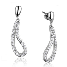 Load image into Gallery viewer, 3W1044 - Rhodium Brass Earrings with AAA Grade CZ  in Clear