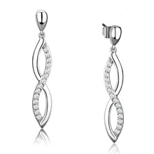 Load image into Gallery viewer, 3W1045 - Rhodium Brass Earrings with AAA Grade CZ  in Clear