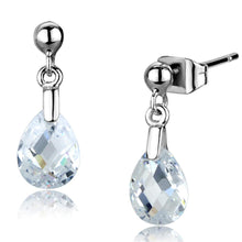 Load image into Gallery viewer, 3W1057 - Rhodium Brass Earrings with AAA Grade CZ  in Clear