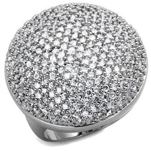 Load image into Gallery viewer, 3W1079 - Rhodium Brass Ring with AAA Grade CZ  in Clear
