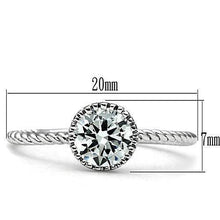 Load image into Gallery viewer, 3W108 - Rhodium Brass Ring with AAA Grade CZ  in Clear