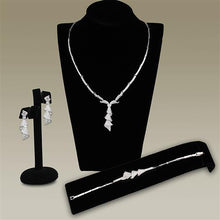 Load image into Gallery viewer, 3W1096 - Rhodium Brass Jewelry Sets with AAA Grade CZ  in Clear