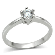 Load image into Gallery viewer, 3W109 - Rhodium Brass Ring with AAA Grade CZ  in Clear