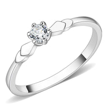 Load image into Gallery viewer, 3W110 - Rhodium Brass Ring with AAA Grade CZ  in Clear