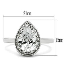 Load image into Gallery viewer, 3W111 - Rhodium Brass Ring with AAA Grade CZ  in Clear