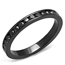Load image into Gallery viewer, 3W1138 - IP Light Black  (IP Gun) Brass Ring with AAA Grade CZ  in Light Gray