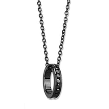 Load image into Gallery viewer, 3W1144 - IP Light Black  (IP Gun) Brass Chain Pendant with Top Grade Crystal  in Light Gray