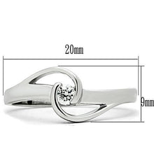 Load image into Gallery viewer, 3W114 - Rhodium Brass Ring with AAA Grade CZ  in Clear